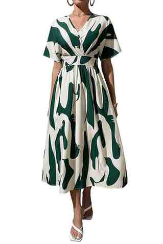 Leriya Fashion Printed Maxi Dress for Women